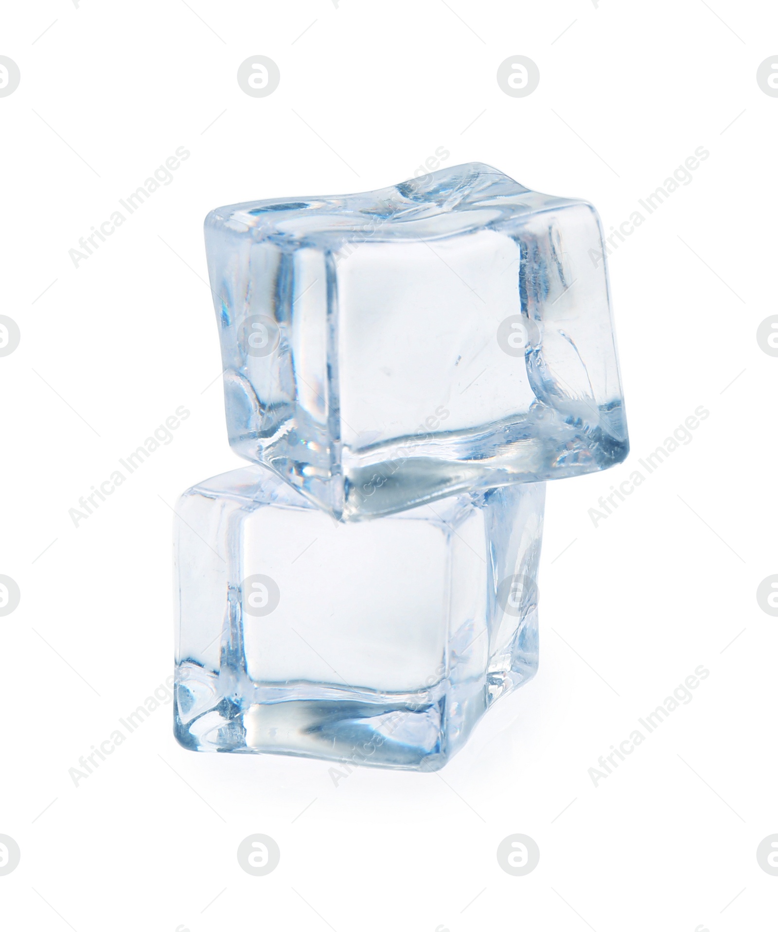 Photo of Crystal clear ice cubes isolated on white