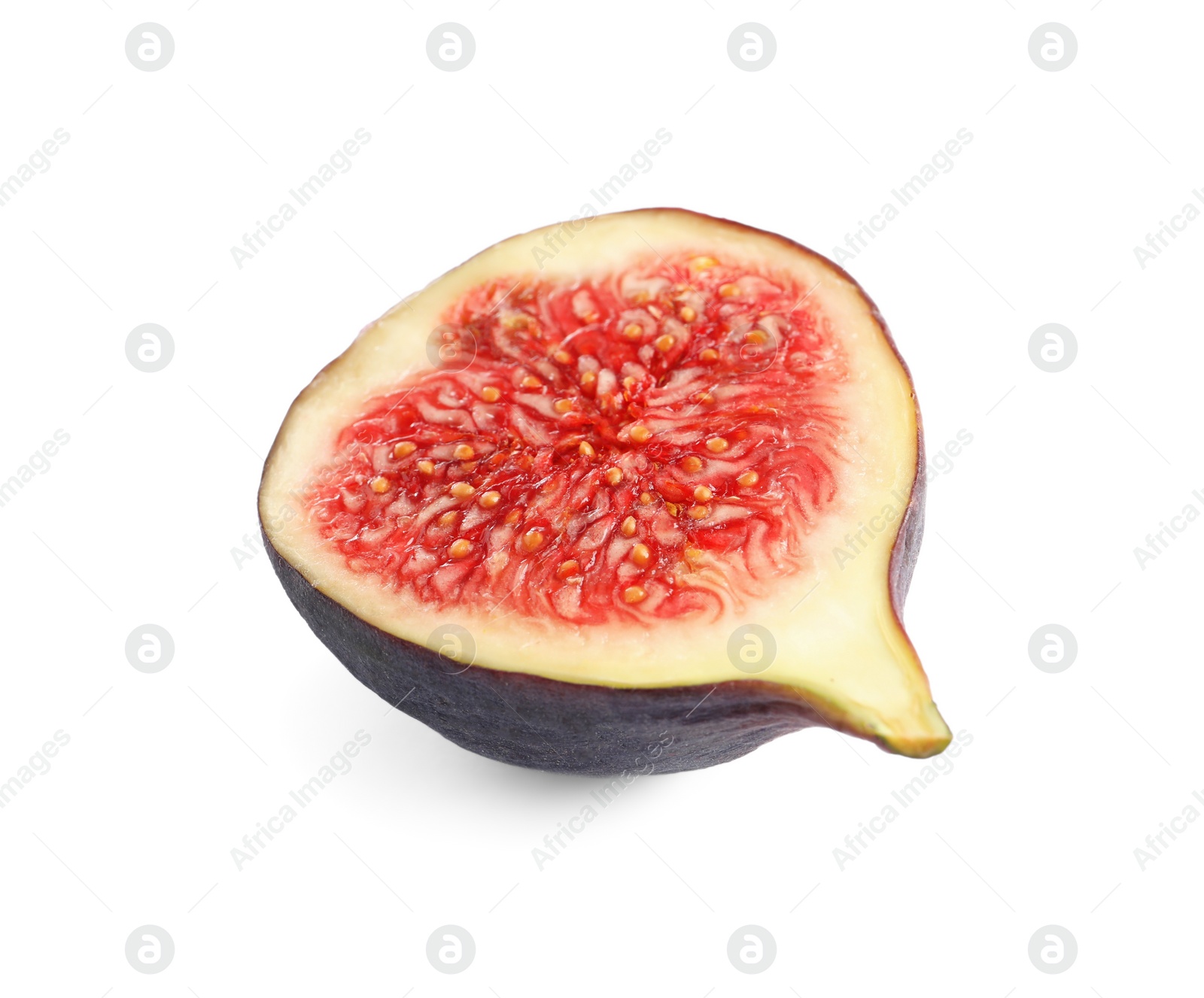 Photo of Half of fresh fig isolated on white