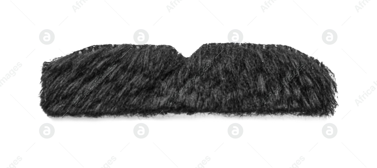 Photo of One funny fake mustache isolated on white, top view