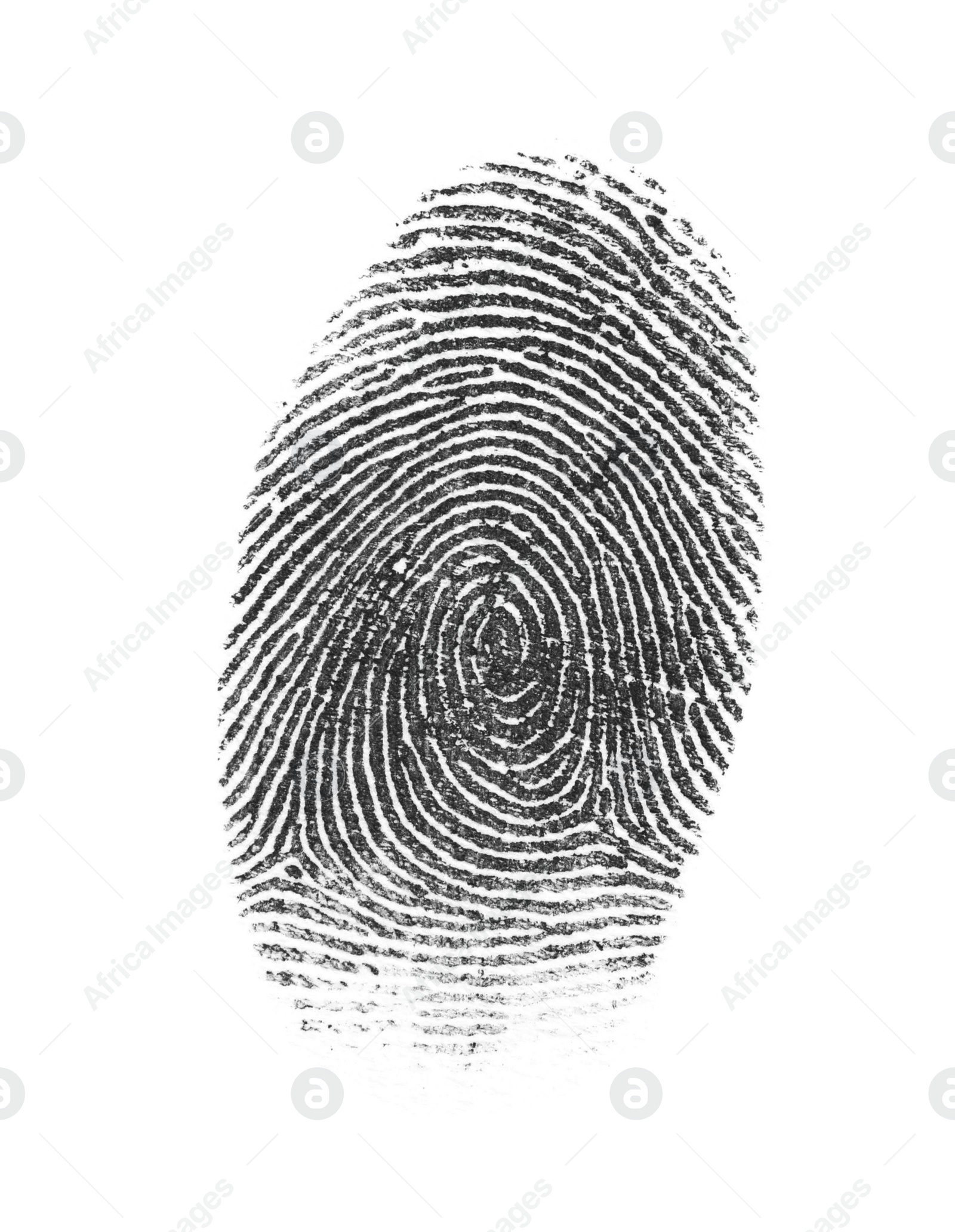 Photo of Black fingerprint made with ink on white background