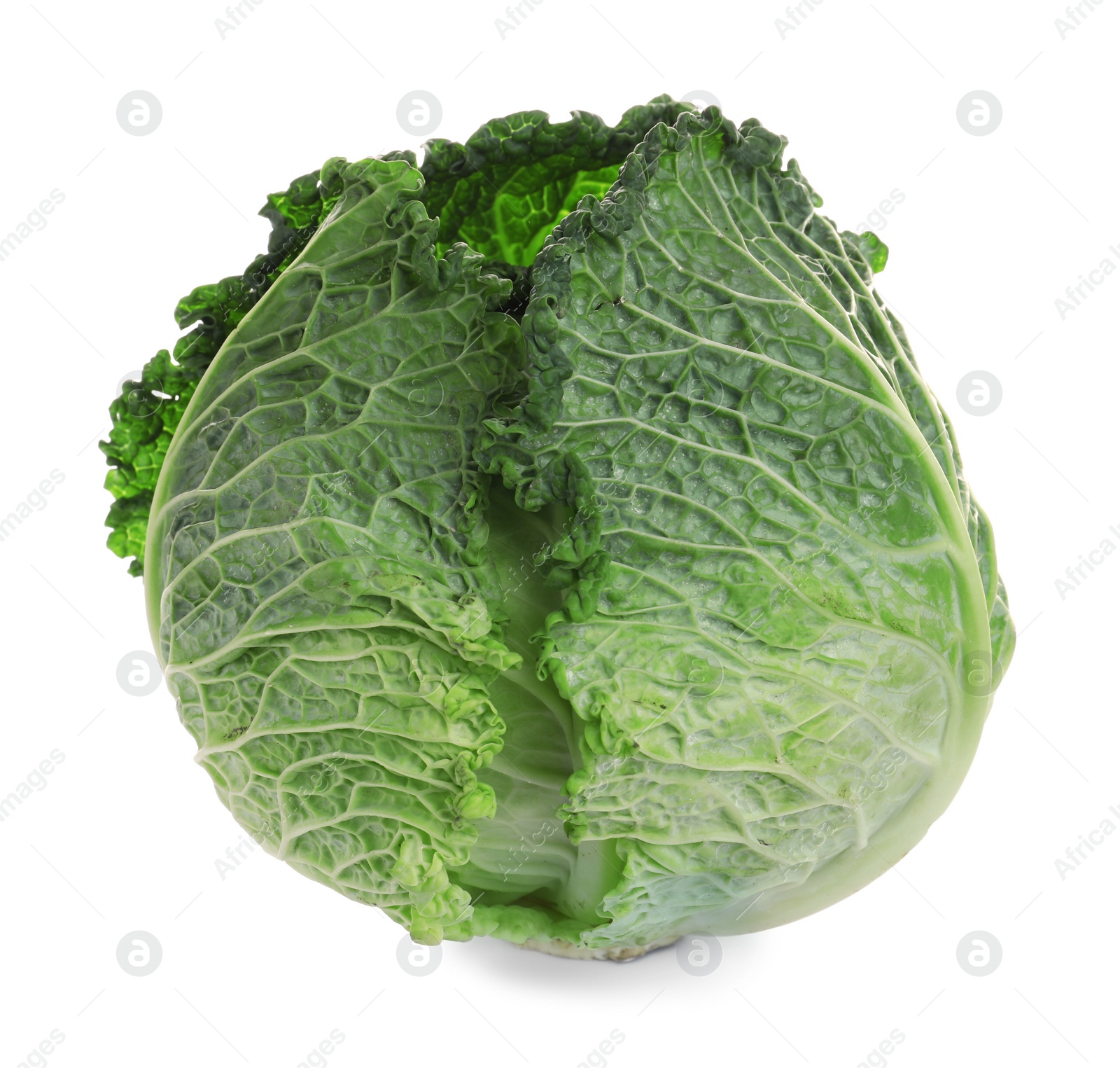 Photo of Fresh ripe savoy cabbage isolated on white