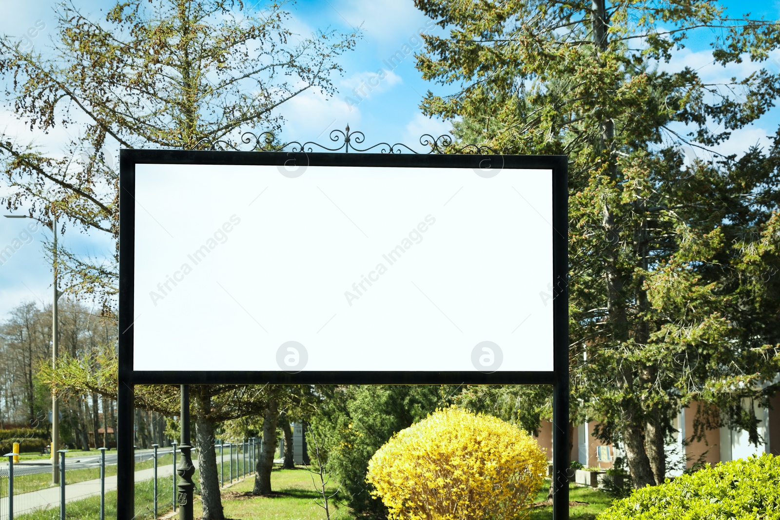 Image of Empty big signboard outdoors. Mock-up for design