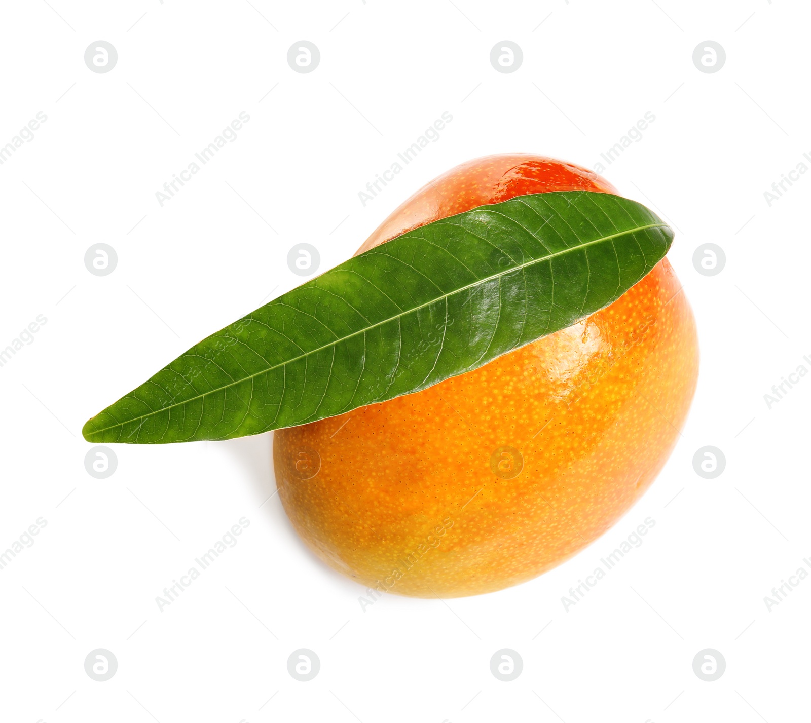 Photo of Delicious ripe mango on white background. Tropical fruit