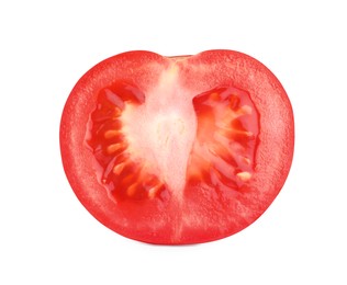 Half of red ripe tomato isolated on white