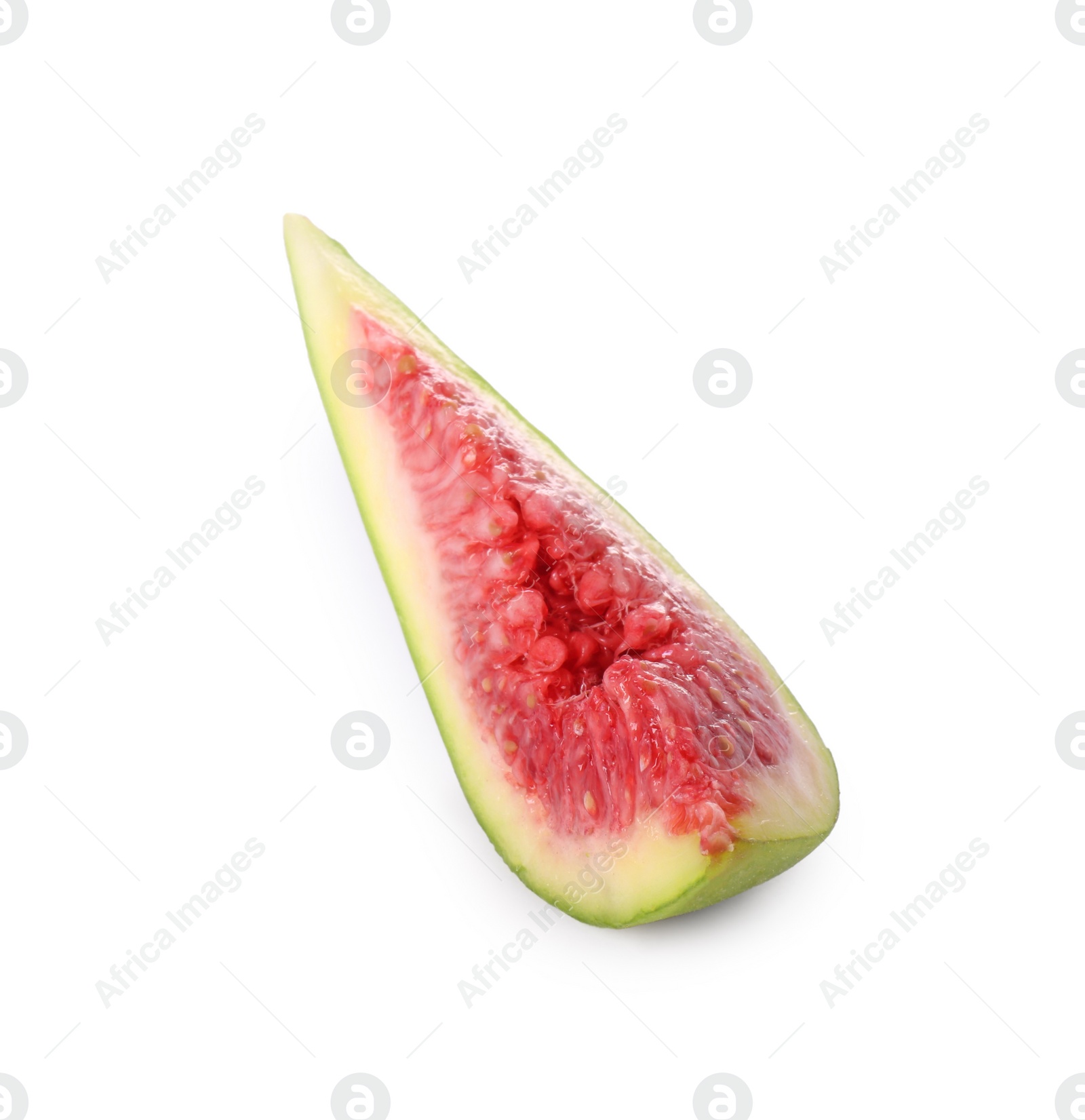 Photo of Piece of fresh green fig isolated on white