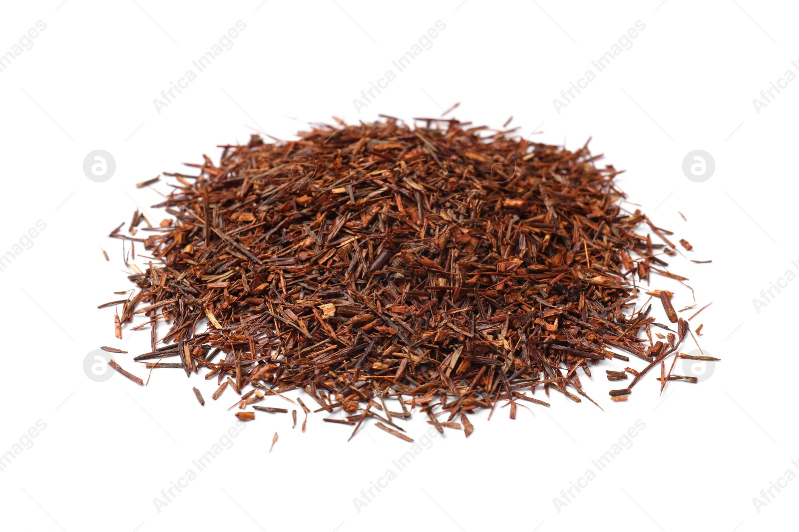 Photo of Heap of rooibos tea isolated on white