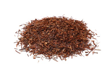 Photo of Heap of rooibos tea isolated on white