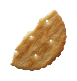 Photo of Piece of tasty cracker isolated on white