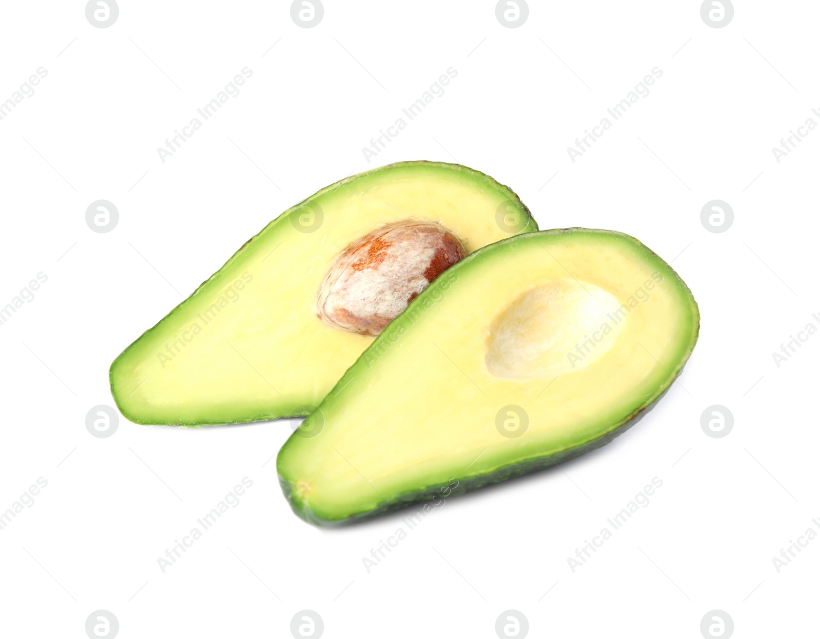 Photo of Tasty raw avocado fruit isolated on white