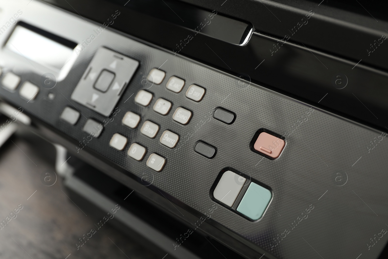 Photo of Closeup view of new modern printer on table