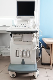 Modern ultrasound machine in office. Diagnostic technique