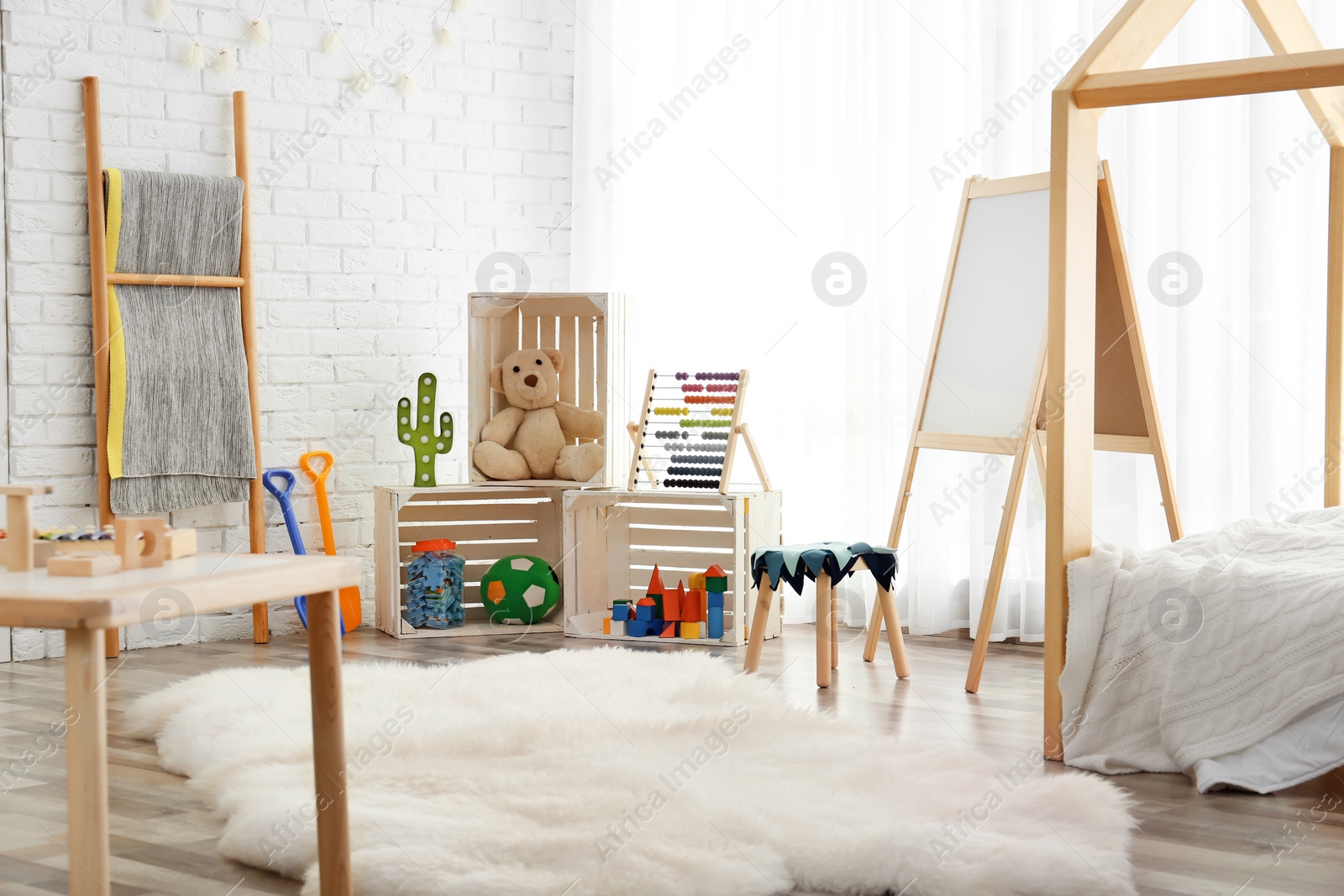 Photo of Modern child room interior setting. Idea for home design