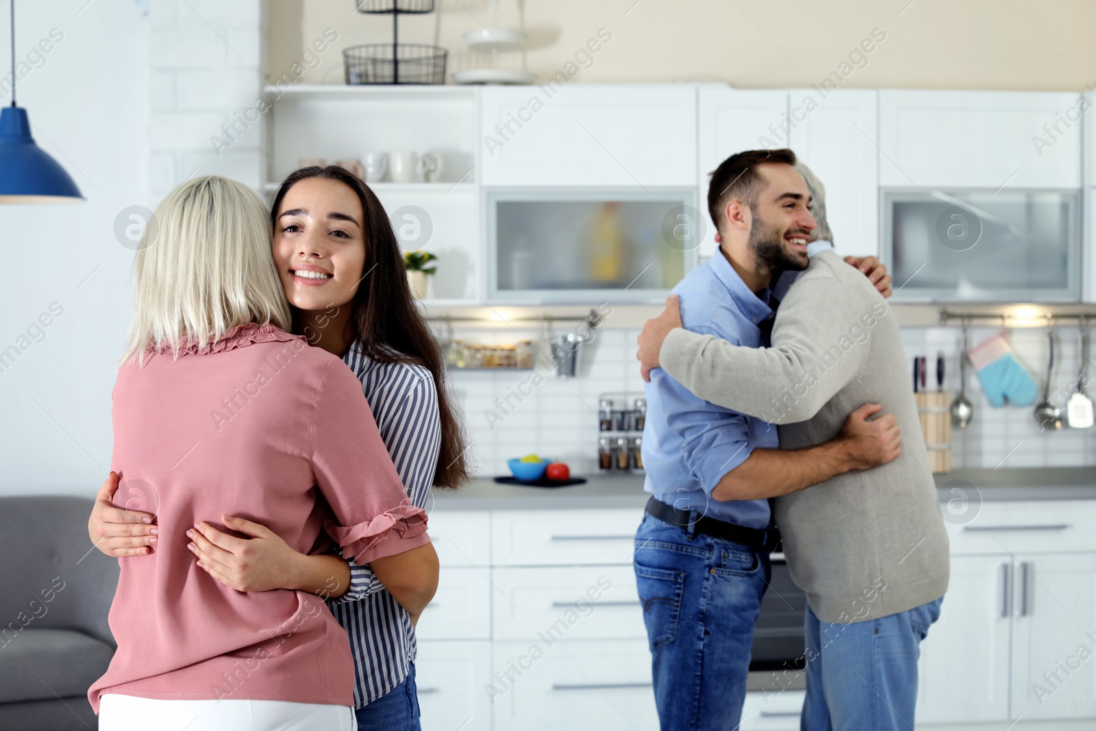 Photo of Happy family at home. Reunion of generations