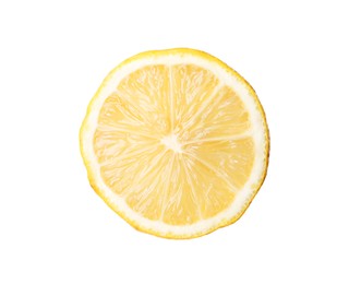 Citrus fruit. Sliced fresh ripe lemon isolated on white