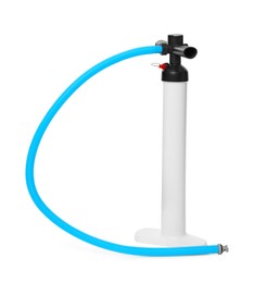 Hand pump for SUP board isolated on white. Water sport