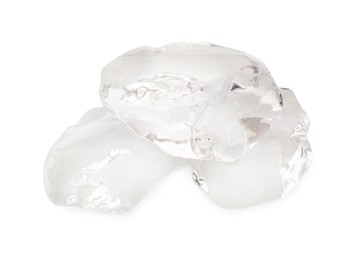 Photo of Pieces of clear ice isolated on white