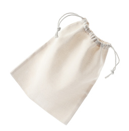 Photo of Empty cotton eco bag isolated on white