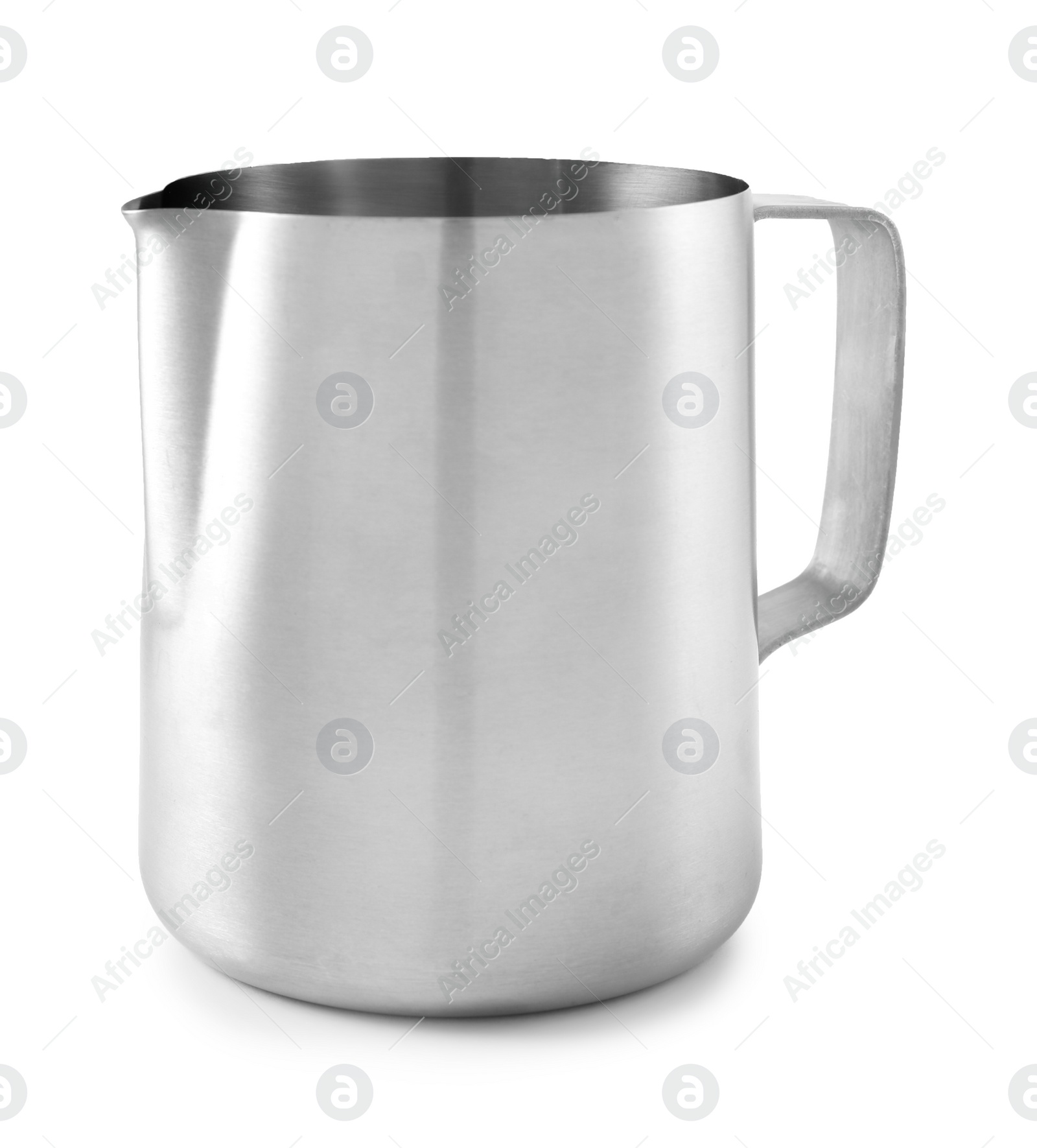 Photo of Empty pitcher isolated on white. Bartender equipment