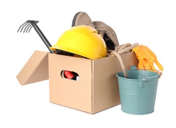 Box with unwanted stuff isolated on white