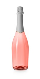 Photo of Bottle of rose sparkling wine isolated on white