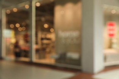 Blurred view of shopping mall interior. Bokeh effect