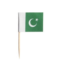 Small paper flag of Pakistan isolated on white