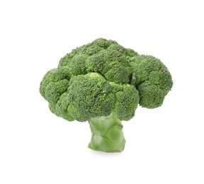 Fresh raw green broccoli isolated on white