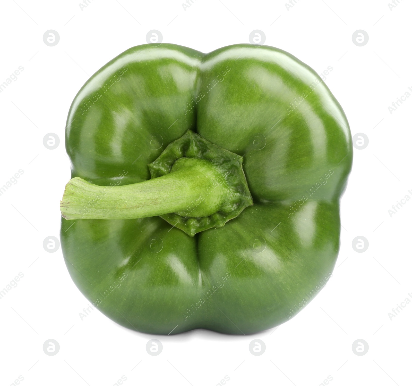 Photo of Ripe green bell pepper on white background