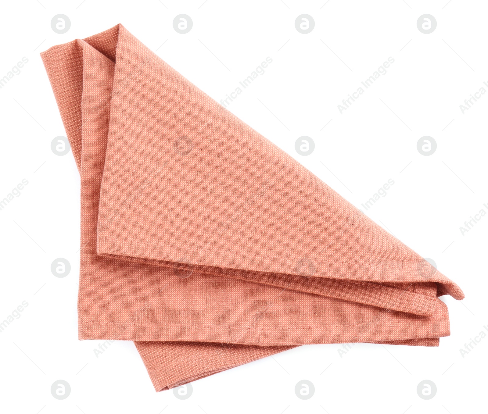 Photo of Stylish color fabric napkin isolated on white, top view