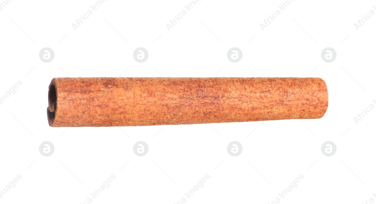 Photo of One aromatic cinnamon stick isolated on white