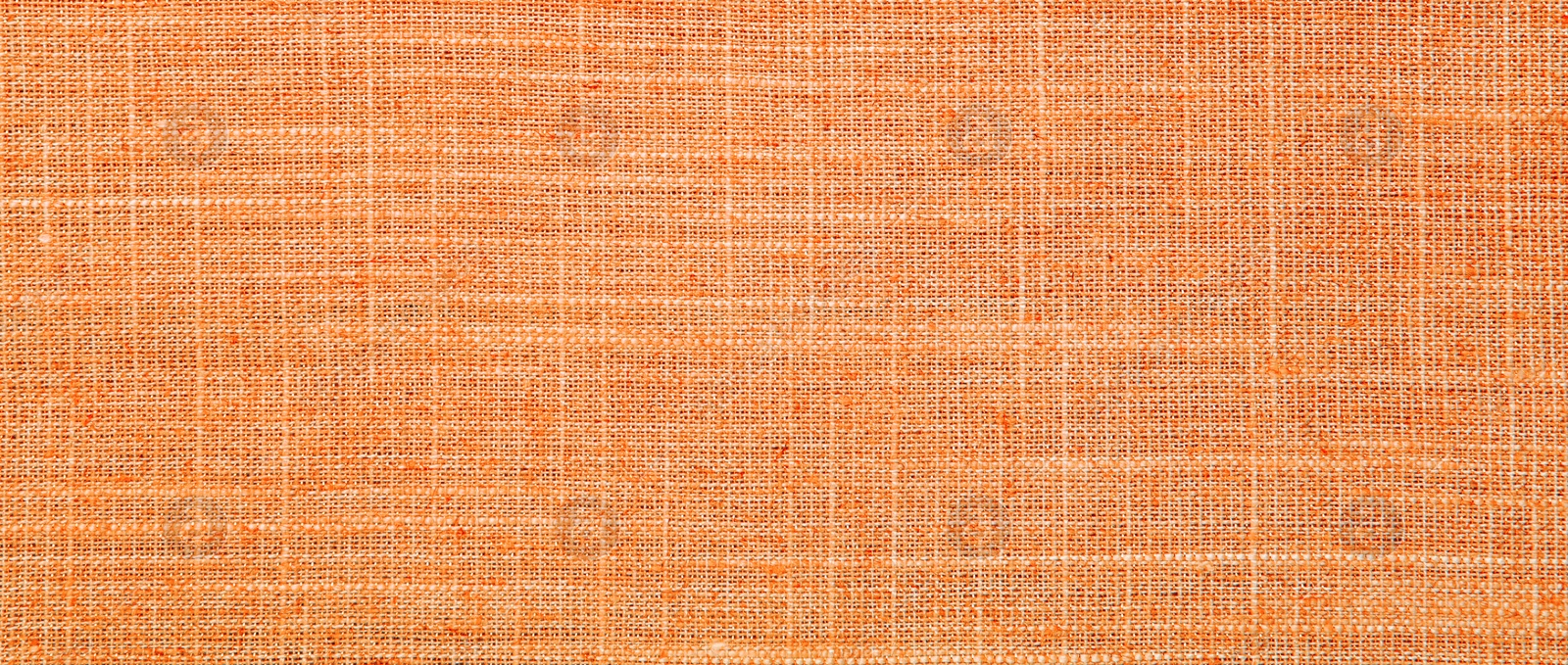 Image of Texture of orange burlap fabric as background, top view. Banner design