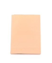 Photo of Paper bag isolated on white. Mockup for design