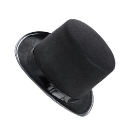 Black magician top hat isolated on white