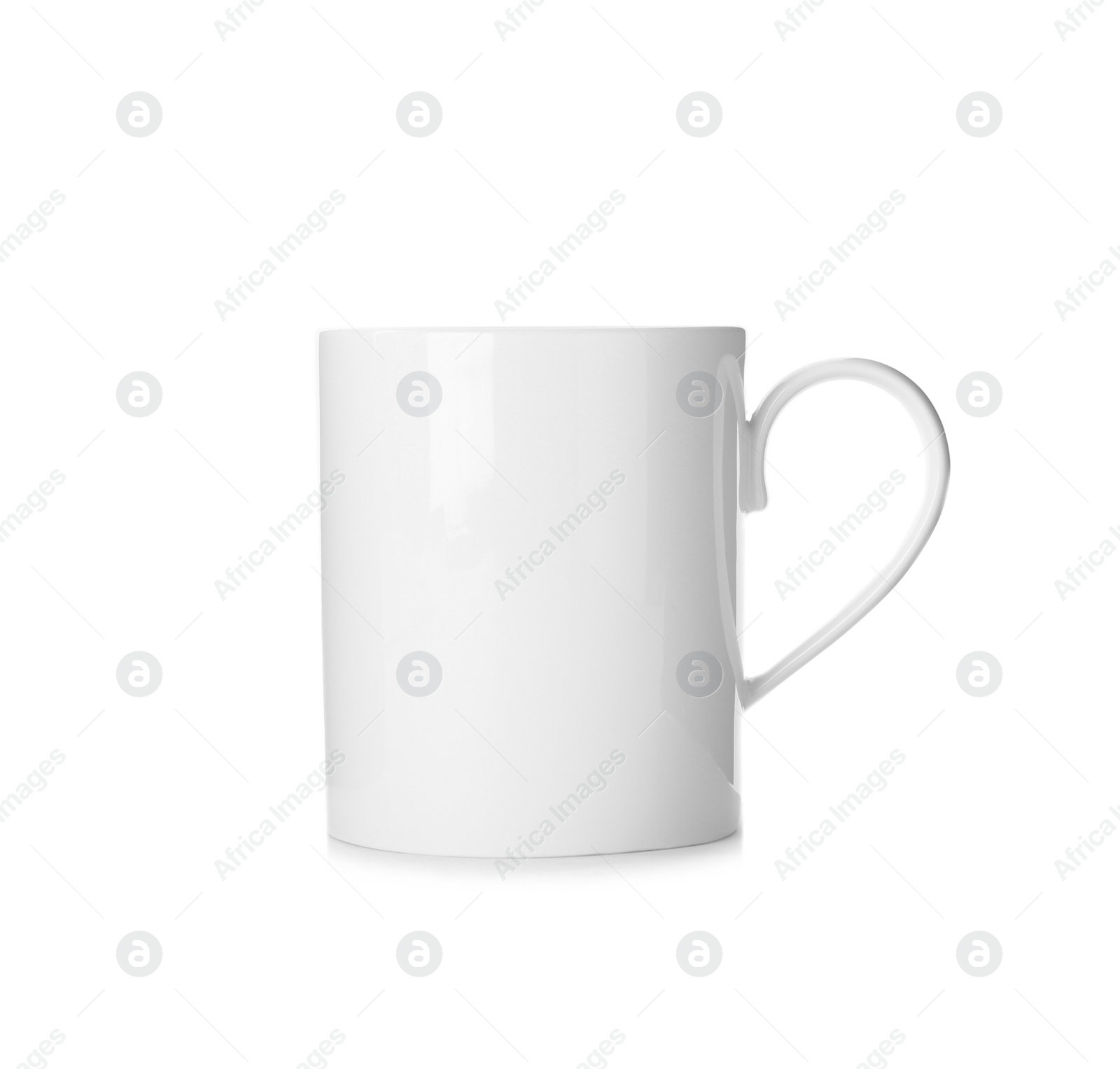 Photo of Stylish empty ceramic cup isolated on white