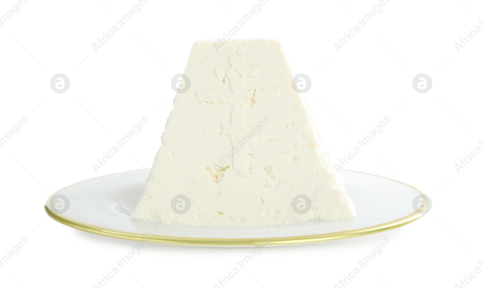 Photo of Traditional cottage cheese Easter paskha isolated on white