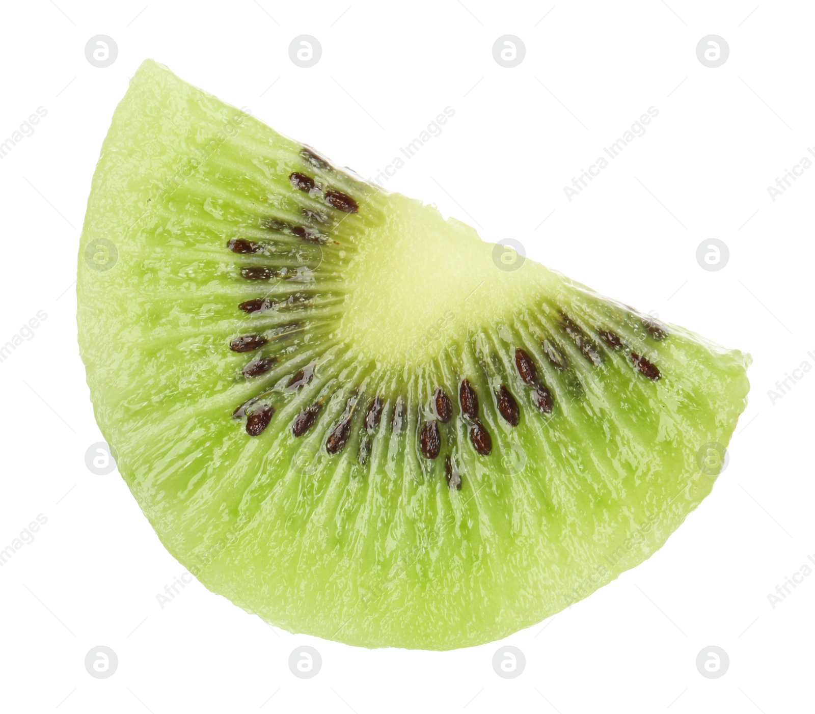 Photo of Slice of fresh kiwi on white background