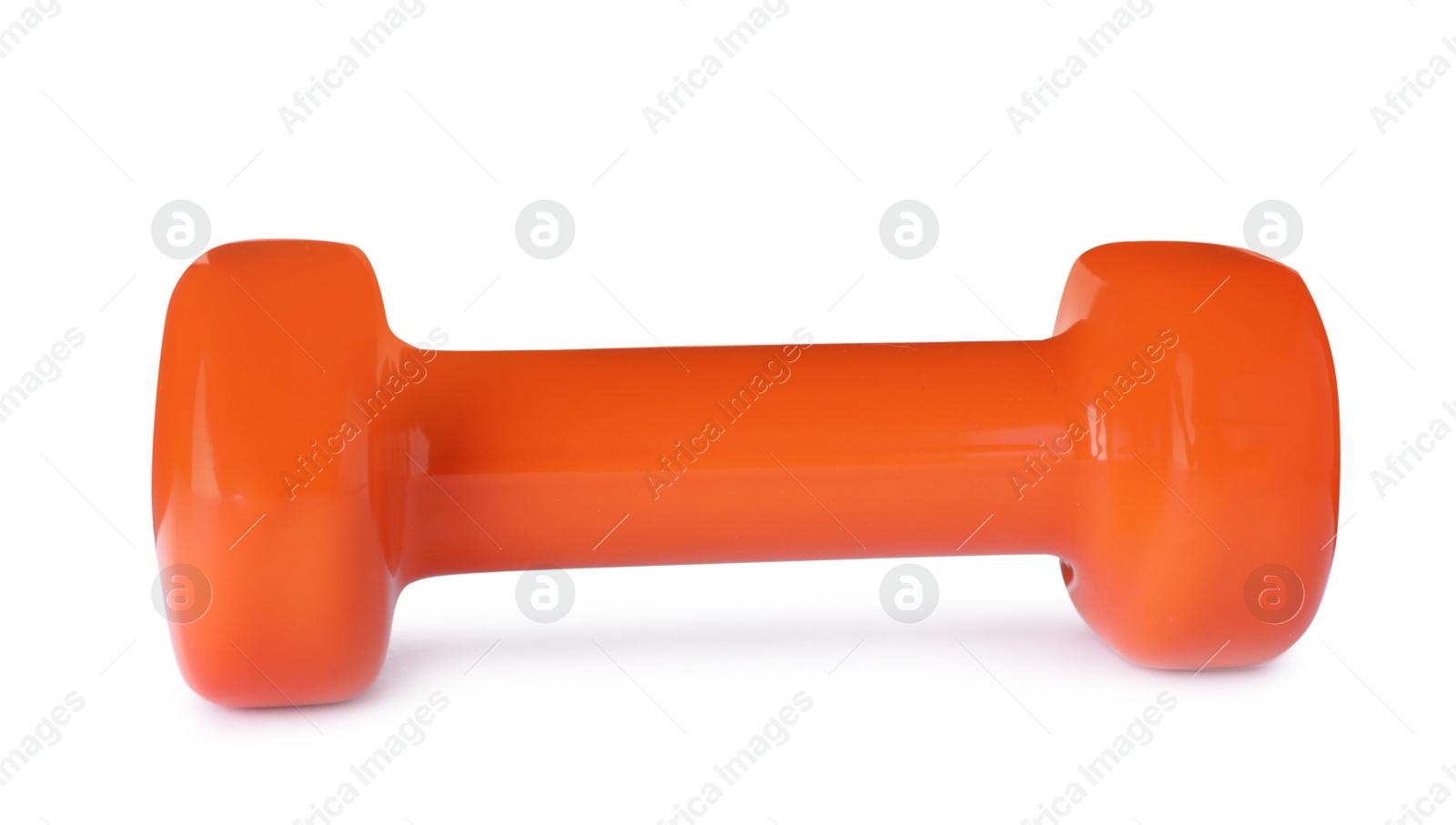 Photo of Color dumbbell on white background. Home fitness