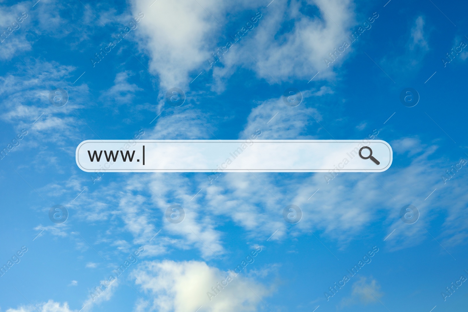 Image of Search bar and blue sky on background