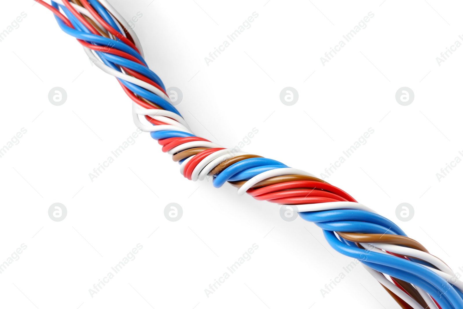 Photo of New colorful electrical wires isolated on white