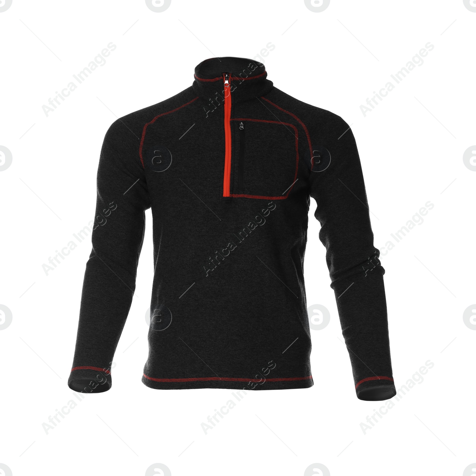 Photo of Thermal underwear long sleeve shirt isolated on white. Winter sport clothes