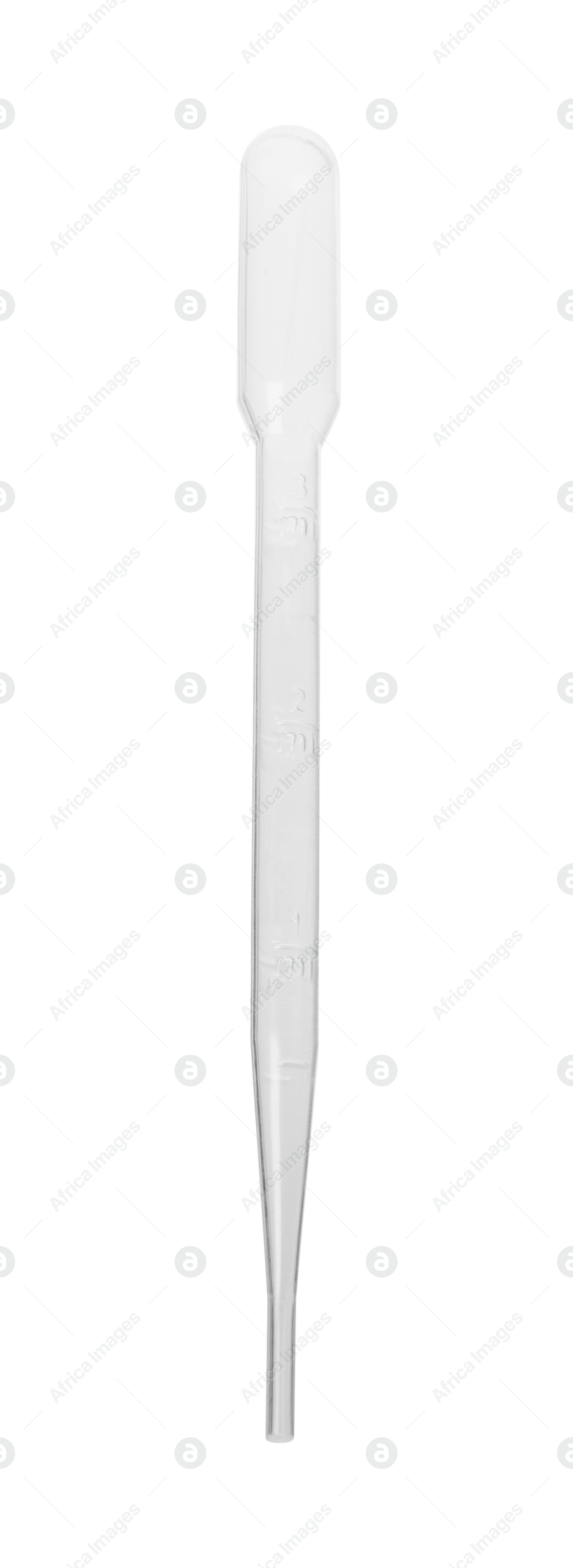 Photo of One clean transfer pipette isolated on white