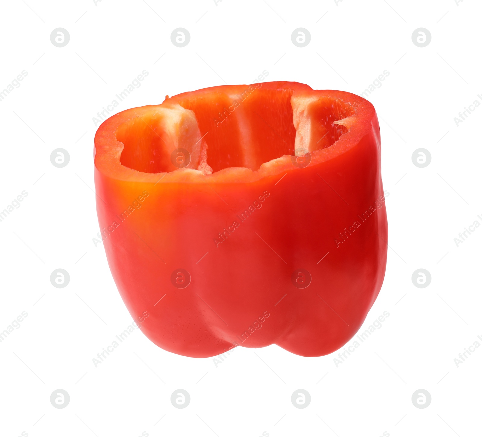 Photo of Half of fresh bell pepper isolated on white