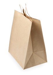 Empty shopping paper bag isolated on white