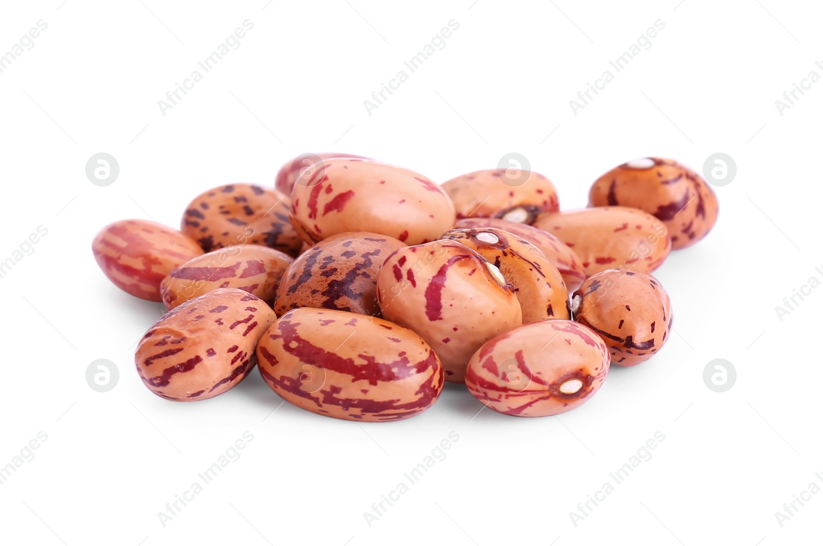 Photo of Many raw kidney beans isolated on white