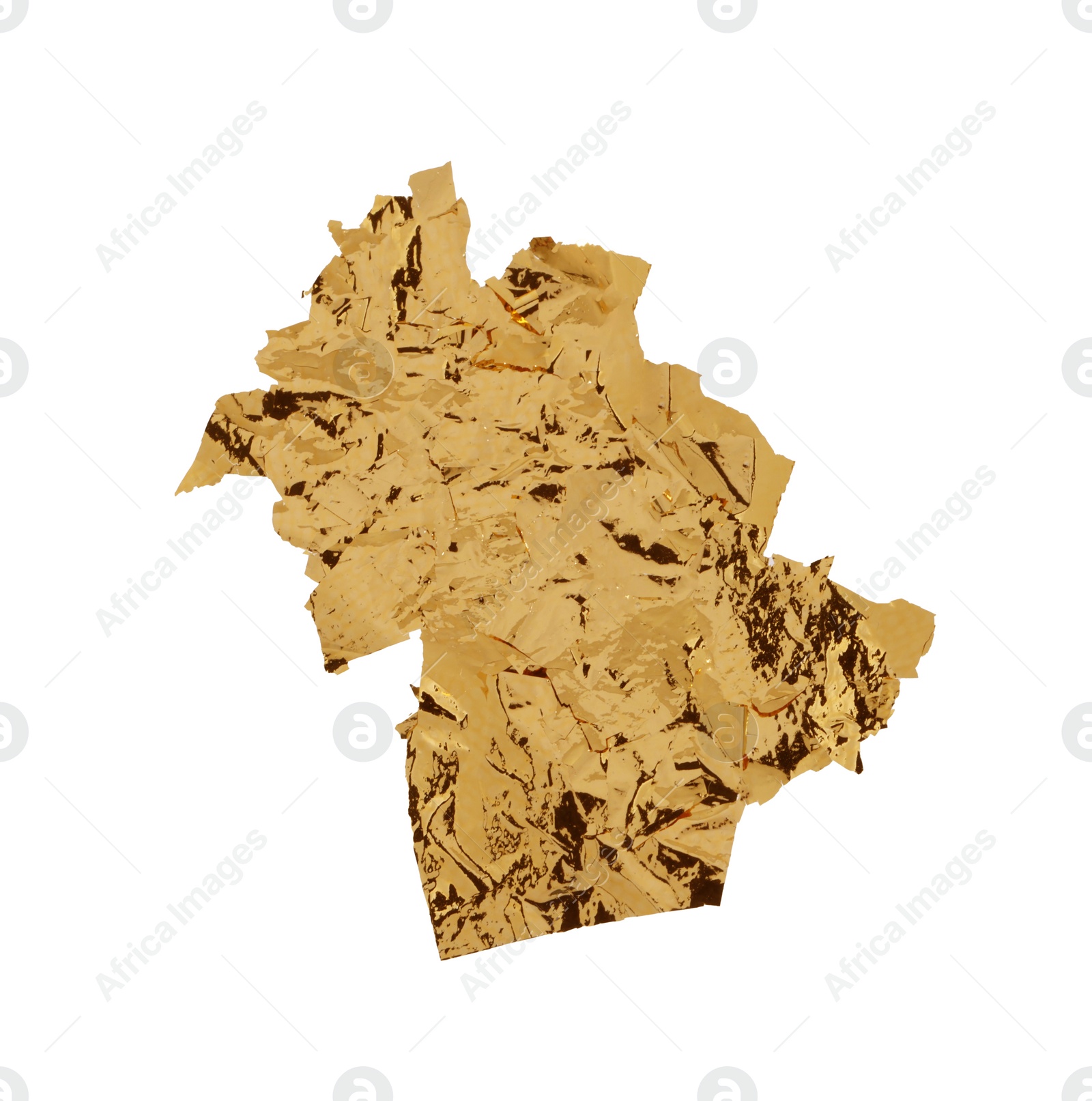 Photo of Piece of edible gold leaf isolated on white