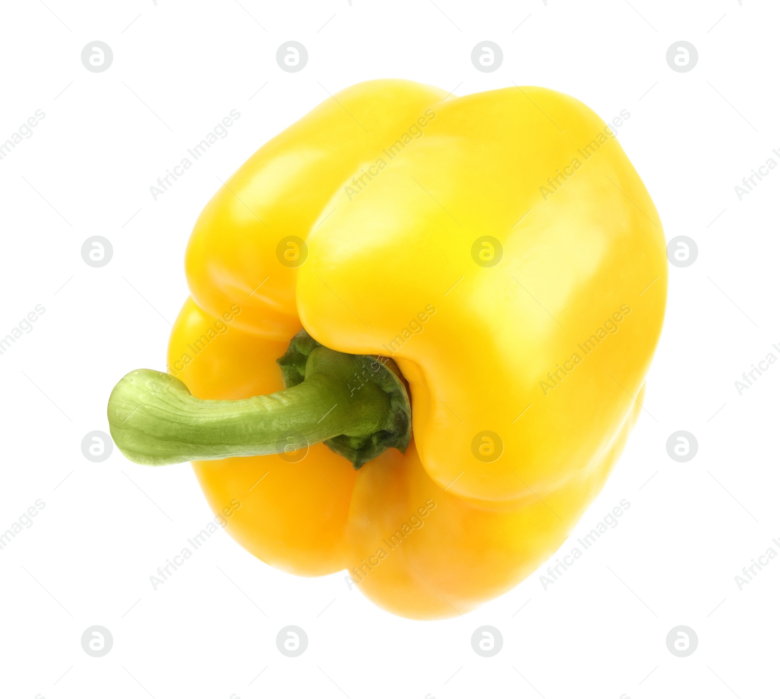 Photo of Ripe yellow bell pepper isolated on white