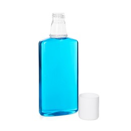 Photo of One bottle of mouthwash isolated on white