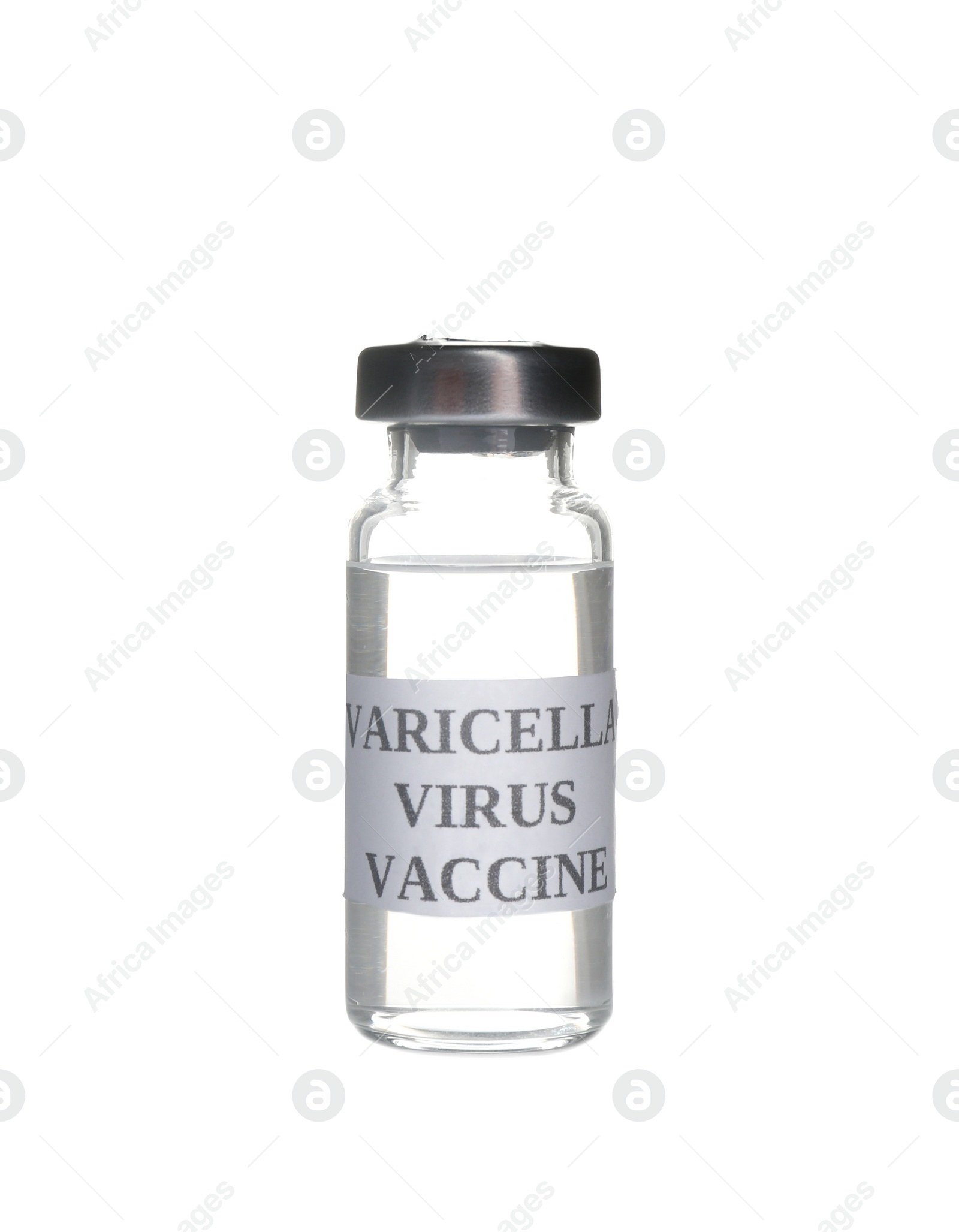 Photo of Chickenpox vaccine isolated on white. Varicella virus prevention