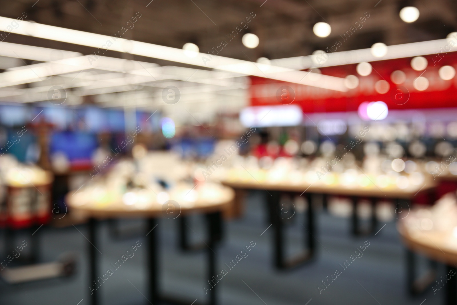 Photo of Blurred view of stylish modern cafe interior