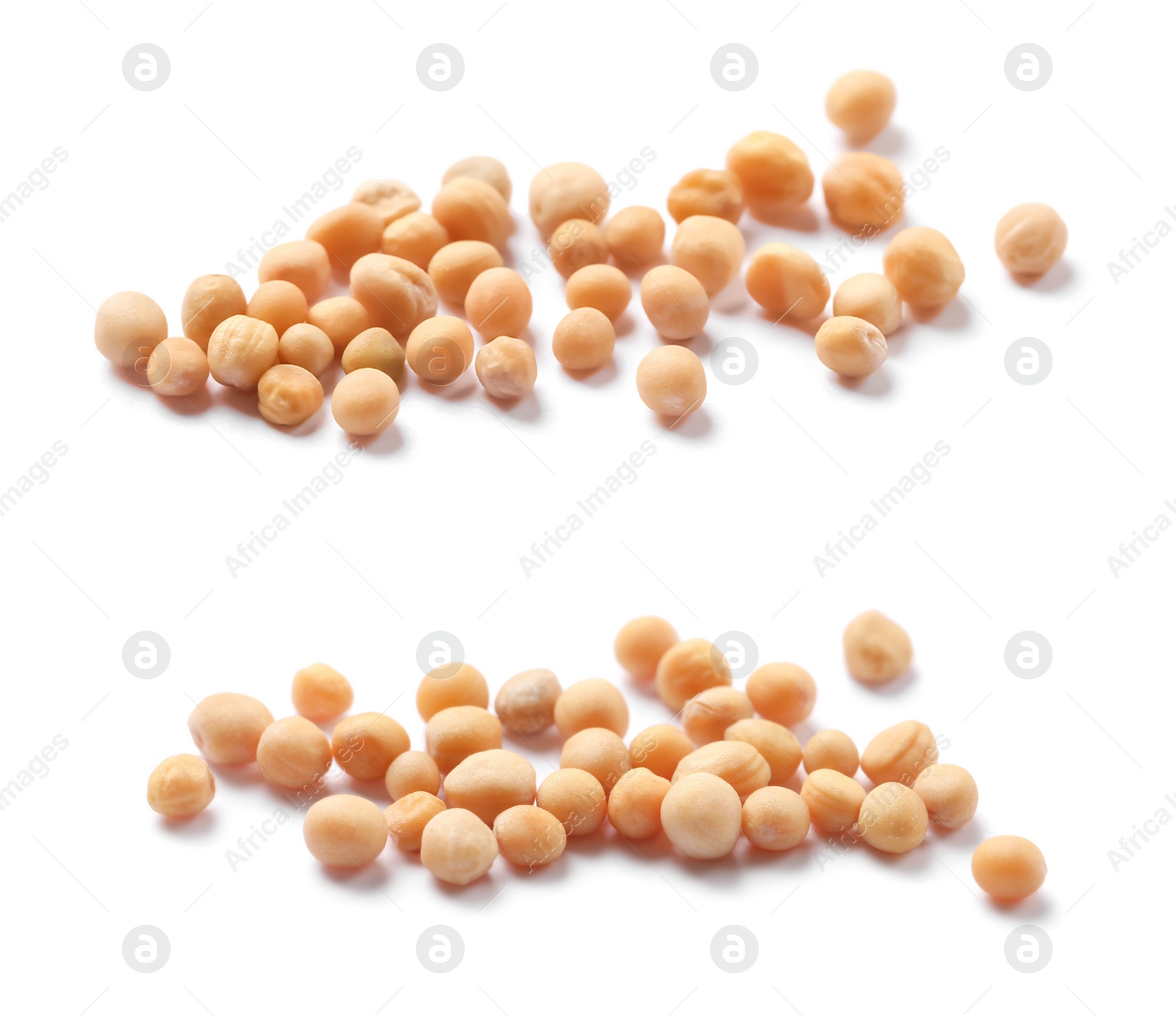 Image of Heaps of mustard seeds on white background